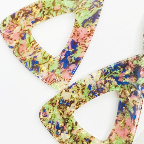 Triangle Drop Earrings in Pastel - Picture 7 of 8